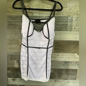 Ladies lavender and black slip type nightie with under wire in top
